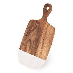 China Natural Live Edge Slate Cheese Board Marble And Wood Paddle Kitchen supplier