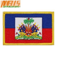 China Haiti Flag Embroidered Patch Haitian Country Flag Embroidered Blazer Badge Patch Sew Iron On on sale