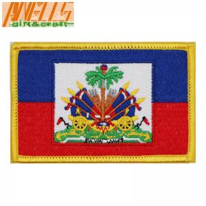 China Haiti Flag Embroidered Patch Haitian Country Flag Embroidered Blazer Badge Patch Sew Iron On supplier