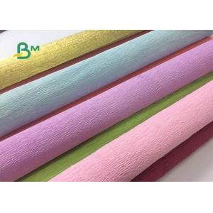 China Colored Double Sided Crepe Paper Roll 52cm x 250cm For Decorations supplier