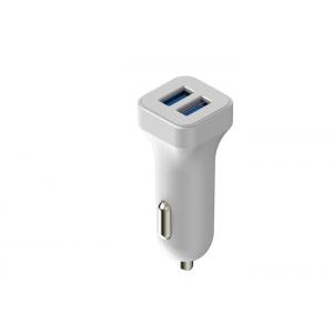 China White 12VDC - 24VDC Car Usb Charger Dual Port 5V 2.4A For Fast Charging supplier