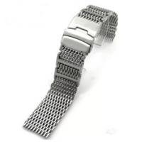 China Butterfly Buckle Stainless Steel Watch Band , 24mm Metal Watch Strap on sale