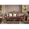 China Luxury Sofa sets by Beech wood craft design in golden color painting and Imported Italy Leather for Villa living rooms wholesale