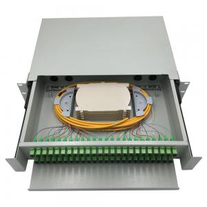 China 48 port rack mounted fiber optic patch panel / wall mounted fiber optic terminal box / fiber optic distribution panel supplier