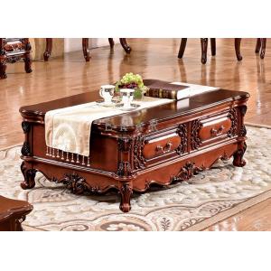 classic 2 drawers wooden coffee table with storage