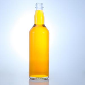 Customized 750ml Glass Liquor Bottle with Unique Neck Design and Cork Sealing Type