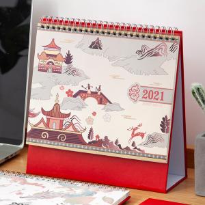 1400gsm Cardboard New Year Calendar Printing Service Desk Top SGS