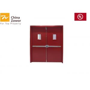 China Double Leaf Flush Panel Blue Painted Steel FD60 Fire Door / Max. Size 2100 x 2300 mm supplier