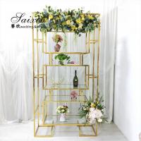 China Flower Decoration Backdrop For Engagement Stage Backdrop Shelves Stainless Steel Wall Shelf on sale