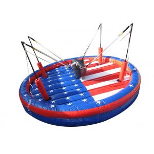 Interactive Outdoor Inflatable Games , Safety Funny Bungee Bull For Team Building