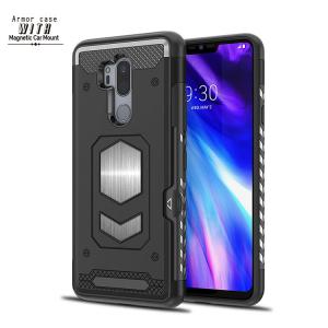 PC TPU Armor Smartphone Protective Case For LG G7 With Strong Magnetic And Card Slot