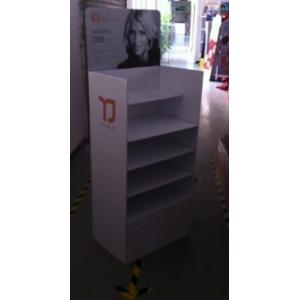 Custom design cardboard display shelf floor standing cardboard display shelves for cosmetics