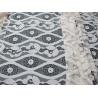 China Soft Ivory Cotton Nylon Voile Lace Fabric , Floral Lace Mesh Fabric SYD-0012 wholesale