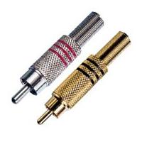 China Metal Spring  Male Audio RCA Cable Connectors , RCA Plug Connectors 24K on sale