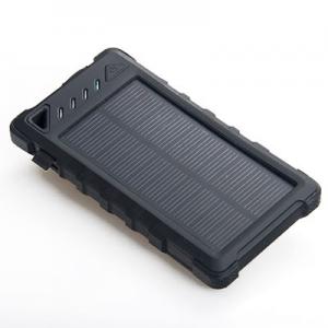 Outdoors 8000mAh Dual USB Waterproof Solar Power Bank with Camping light and Counterfeit Detector