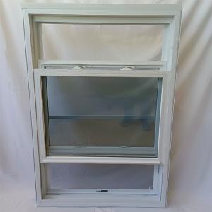 Double Hung White Vinyl Window With Screen UPVC Frame And Glass Pane