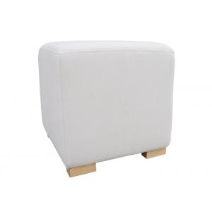 Polyester Fabric Storage Foot Stool Beige Original Colour Square Foot Stool