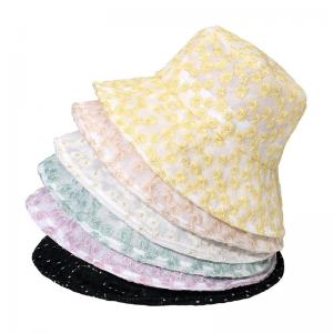 Summer Breathable Flower Lace Fisherman Hat Small Daisy Bucket Hat For Women