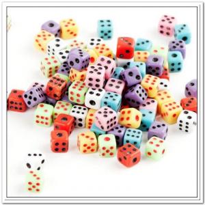 China Resin material color dot dice for games supplier