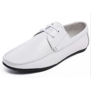 China White Cow Leather Business Casual Shoes , Original Design Modern Mens Slip On Loafers supplier