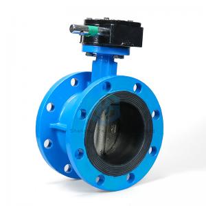 Double Flanged Butterfly Valve Worm Gear Type For Water Flow Control