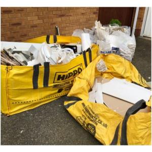 Anti-UV Yellow Dumpster Bag Waste Skip Bags For Timber Tiles Plaster