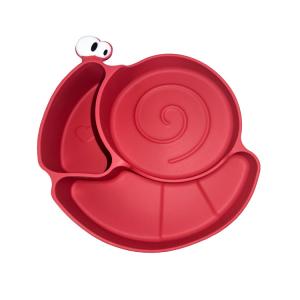 China Suction Silicone Feeding Tray Set Food Grade Infant Feeding Dish Snail Shape supplier