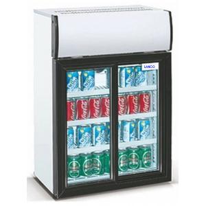 China Low Power Double Sliding Door Beverage Cooler Refrigerator 85L 220V 50Hz supplier