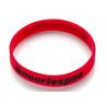 Red Bracelet Color Fill In Black Logo Custom Silicone Rubber Wristbands