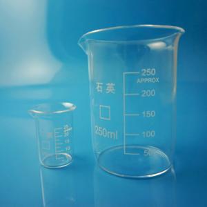 China Cylinder Quartz Glass Measuring Cup High Strength For Scientific Laboratory supplier