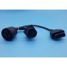 China Black Deutsch 9 Pin J1939 Female to J1962 OBD-II 16 Pin Female and J1939 Male Split Y Cable wholesale