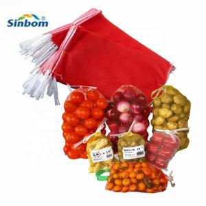 Flexible Drawstring Flat Mono Fruit Mesh Bags for Convenient Packaging