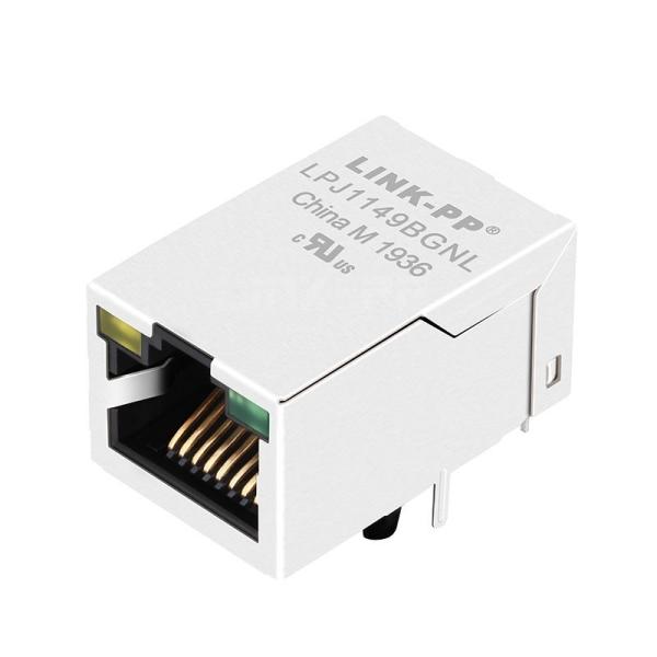 X многократный XMH-RJH-1-D2E-1-180 совместимый LINK-PP LPJ1149BGNL 10/100 Base-T Single Port Cat5e RJ45 Jack Magnetics Tab Up Yellow/Green Led
