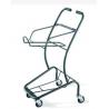 China Wire Mesh Shopping Basket Trolley Japanese Style / Double Basket Shopping Trolley With 4 Swivel Wheels wholesale