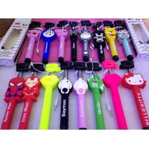 China Best selling selfie stick with aux cable,3d cartoon selfie stick monopod supplier