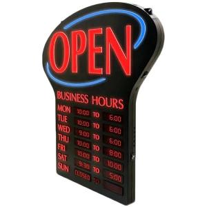 19 11/16 X 25 3/8" Digital Wall Mounted Neon Signs Open Business Hours Customize Neon  LED Signs