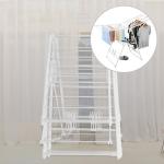 Detachable Stainless Steel Foldable Clothes Drying Rack With Wheels