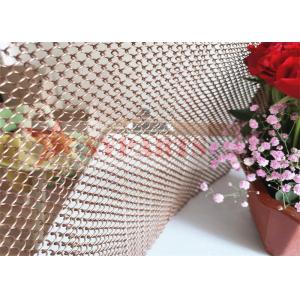 Gold Color Flexible Metal Coil Drapery Mesh For Hotel Room Hanging Divider