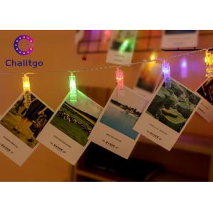 LED Photo String Lights With Clips , Home Decor String Lights Pure Copper Wire