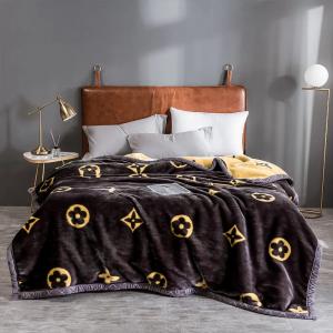 Brushed Pattern Fluffy Bedding Blankets for Winter Sublimation Luxury Blanket