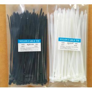 China Self Locking PA66 Nylon Tie Wraps White / Black Heat Resisting supplier