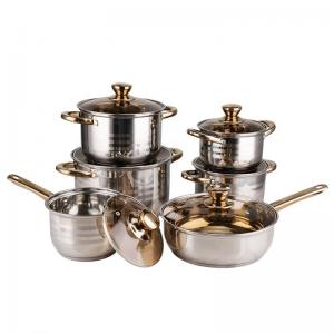 6pcs Cookware Set Stainless Steel 201 Kitchenware Cooking Milk Soup Pot Set