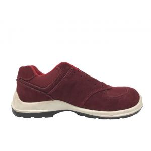 China Fashion Women Safety Shoes Ruby Suede Leather Upper For Agricultural supplier