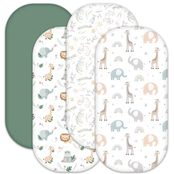 Polyester Fabric Personalized Bassinet Sheet Breathable With Parent Friendly Design