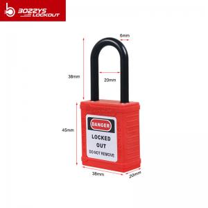 China 38mm plastic shackle safety padlock with master keys loto padlock any colors available, usually red and yellow supplier