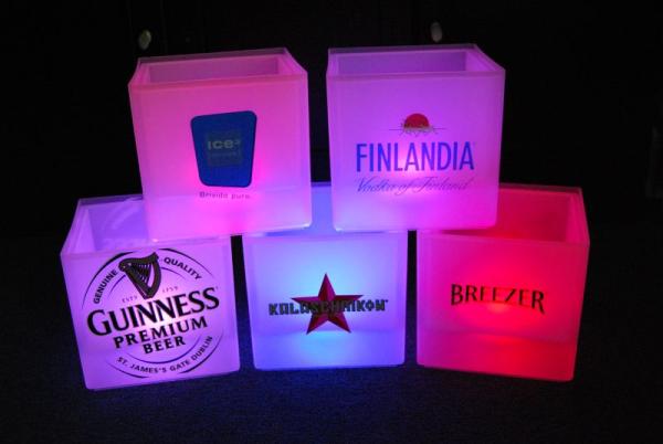 Various Color Led Ice Bucket Double Layer without Lid