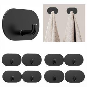 Rust-Proof Adhesive Hooks Heavy Duty Stick On Wall Hooks Stainless Steel Kitchen Bathroom Hooks