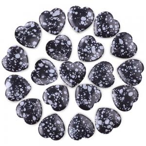 China Beneficial Snow Flake Obsidian Heart Shaped Stones Crystals supplier