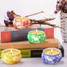 China Vintage Pattern Small Scented Candles Tin Candle Jar With Soy Wax Scented Natural Plant Oil wholesale