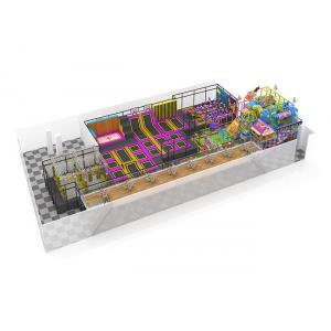 Candy Themed Trampoline Park Equipment , 20m Width Kids Exercise Trampoline